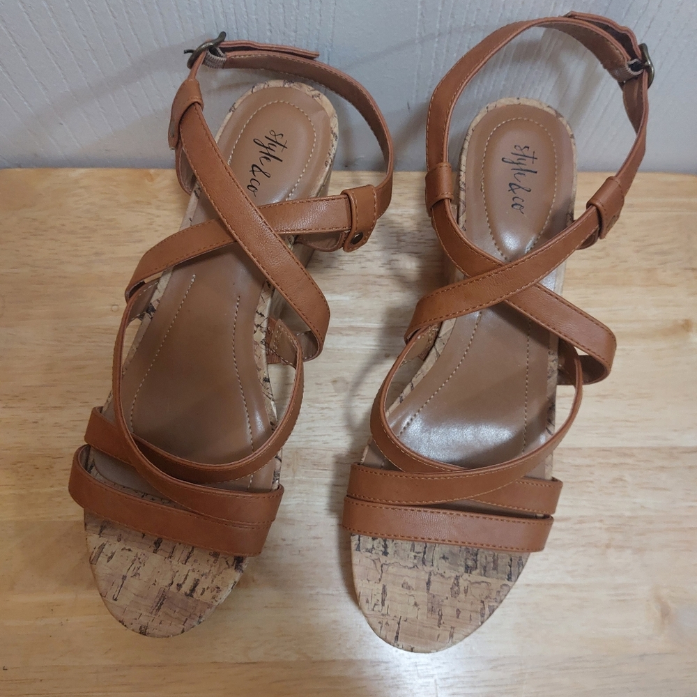 Style & Co Women's Wedge Strap Heel Sandals Size 10M